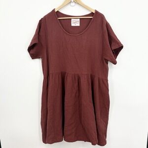 Tuesday Of California Dress Women XLarge Gauze Muffy Cotton Boho Pockets Beach